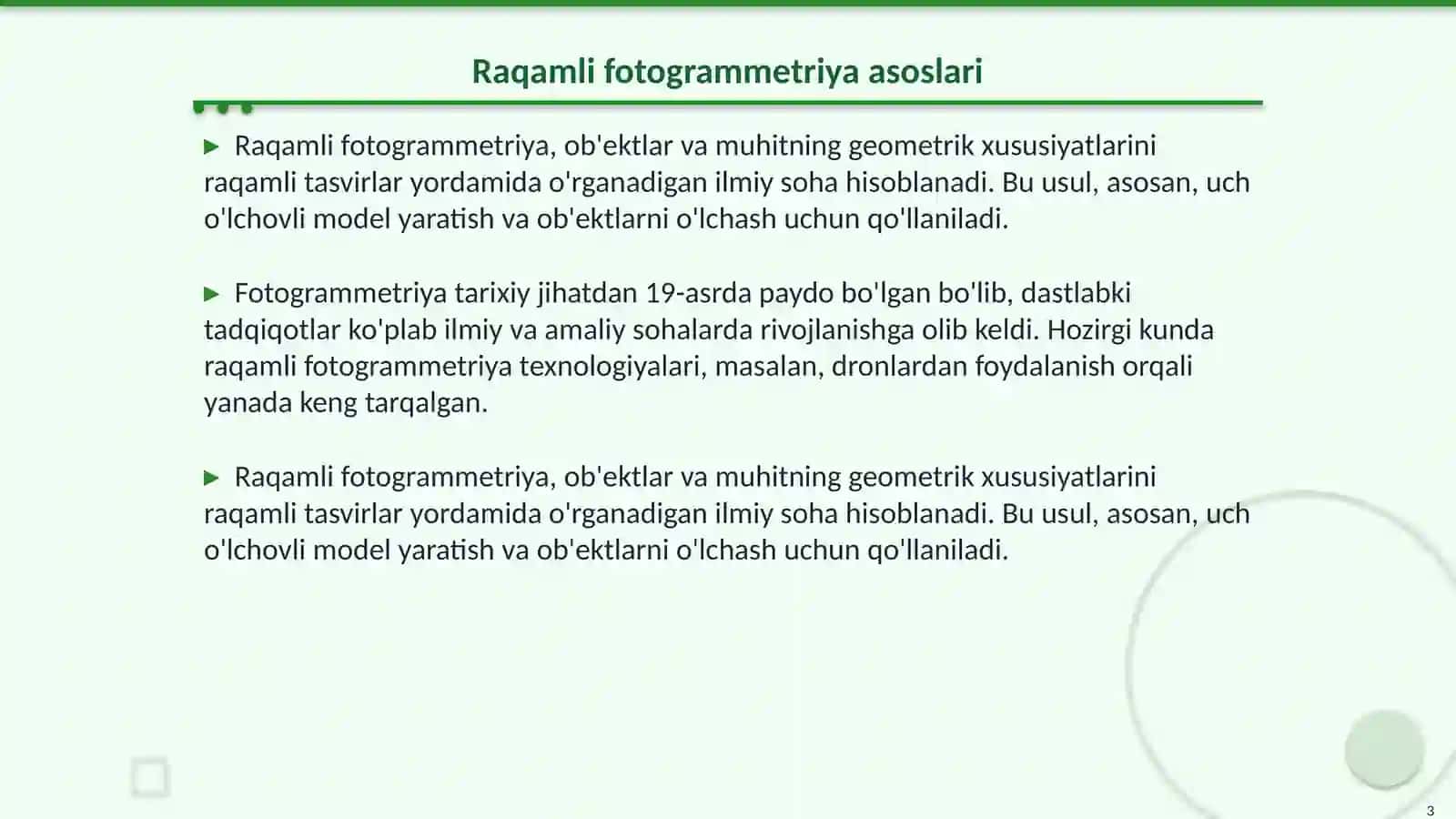 Raqamli fotogrammetriya haqida tushuncha 3