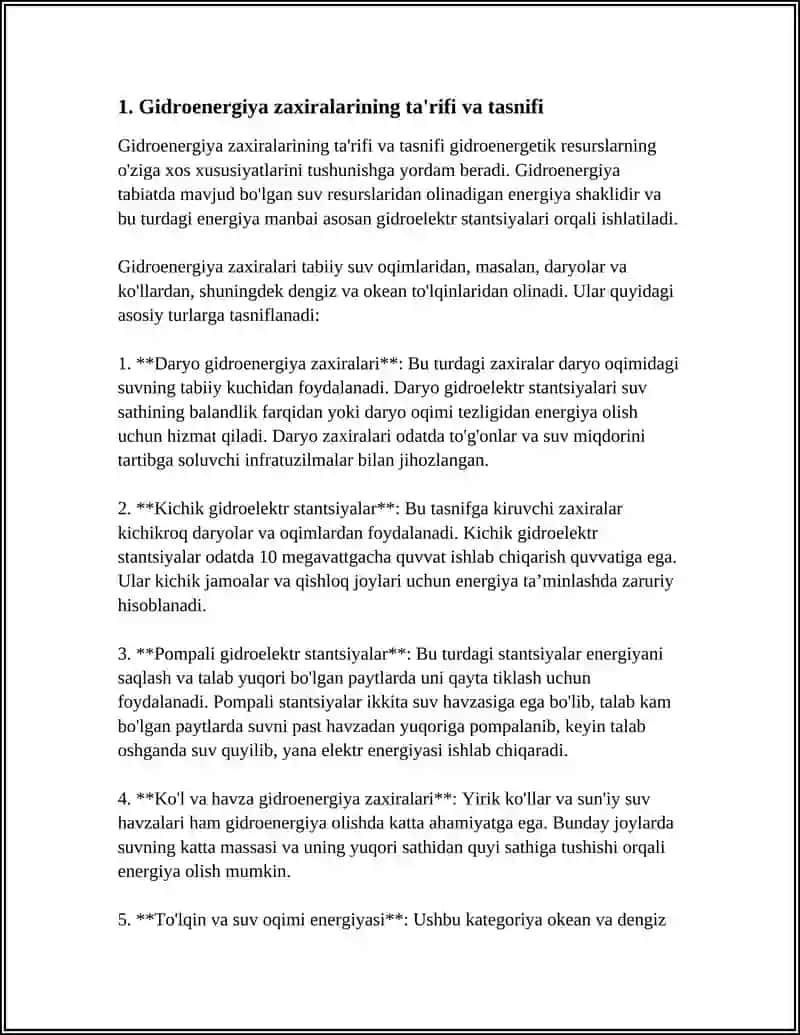 GIDROENERGIYA ZAXIRALARI 3