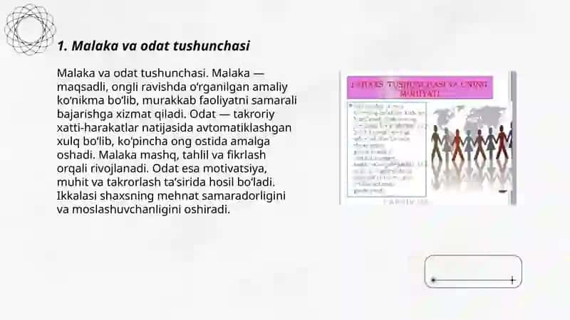 Shaxsning malaka va odatlari 3