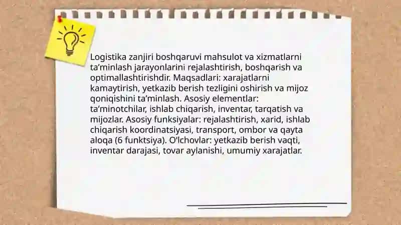 Logistik zanjirlar va operatsiyalar 3