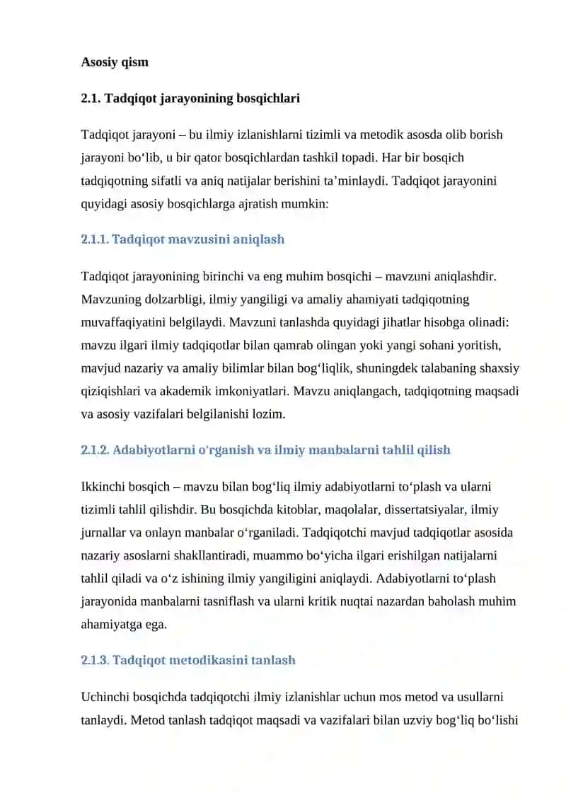 Tadqiqotlar Olib Borish Jarayoni va Uni Tashkil Etish 3
