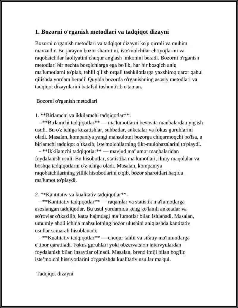 BIZNESDA MARKETING TADQIQOTLARI 3