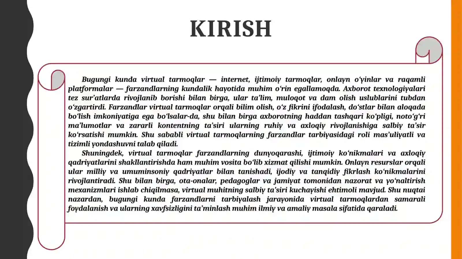Virtual tarmoqlar. Kecha va bugun farzandlar tarbiyasiga ta'siri 3