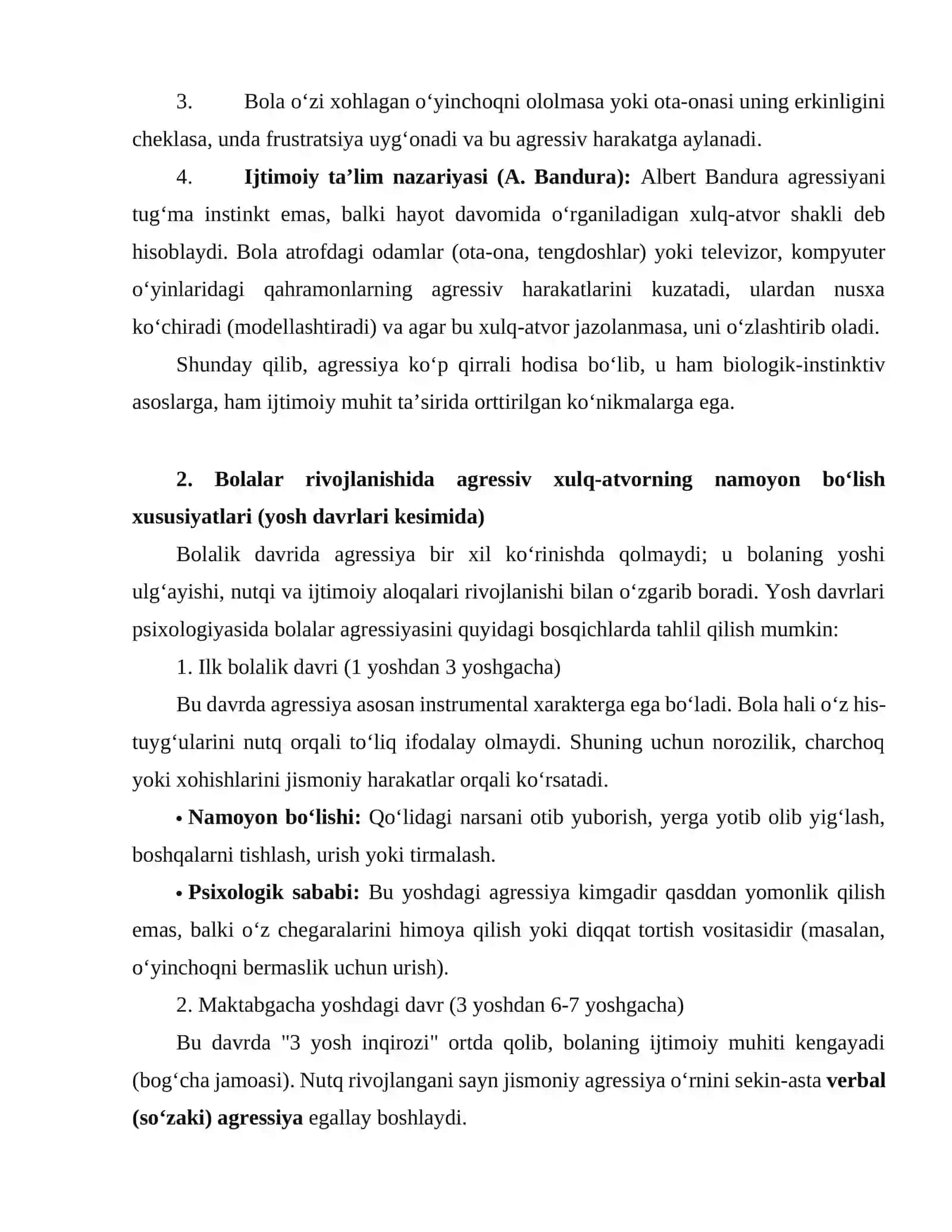 BOLALARDA AGRESSIV XULQ-ATVOR VA UNING PSIXOLOGIK SABABLARI 3