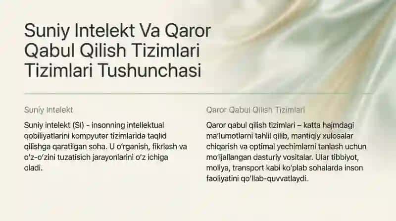 Sunʼiy intellektda qaror qabul qilish tizimlari 3