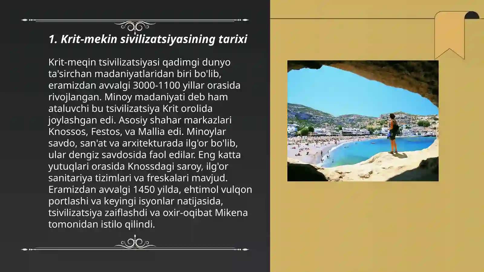EGEY MADANIYATI: KRIT-MEKIN svilizatsiyasi Gomer davri Yunonistoni 3