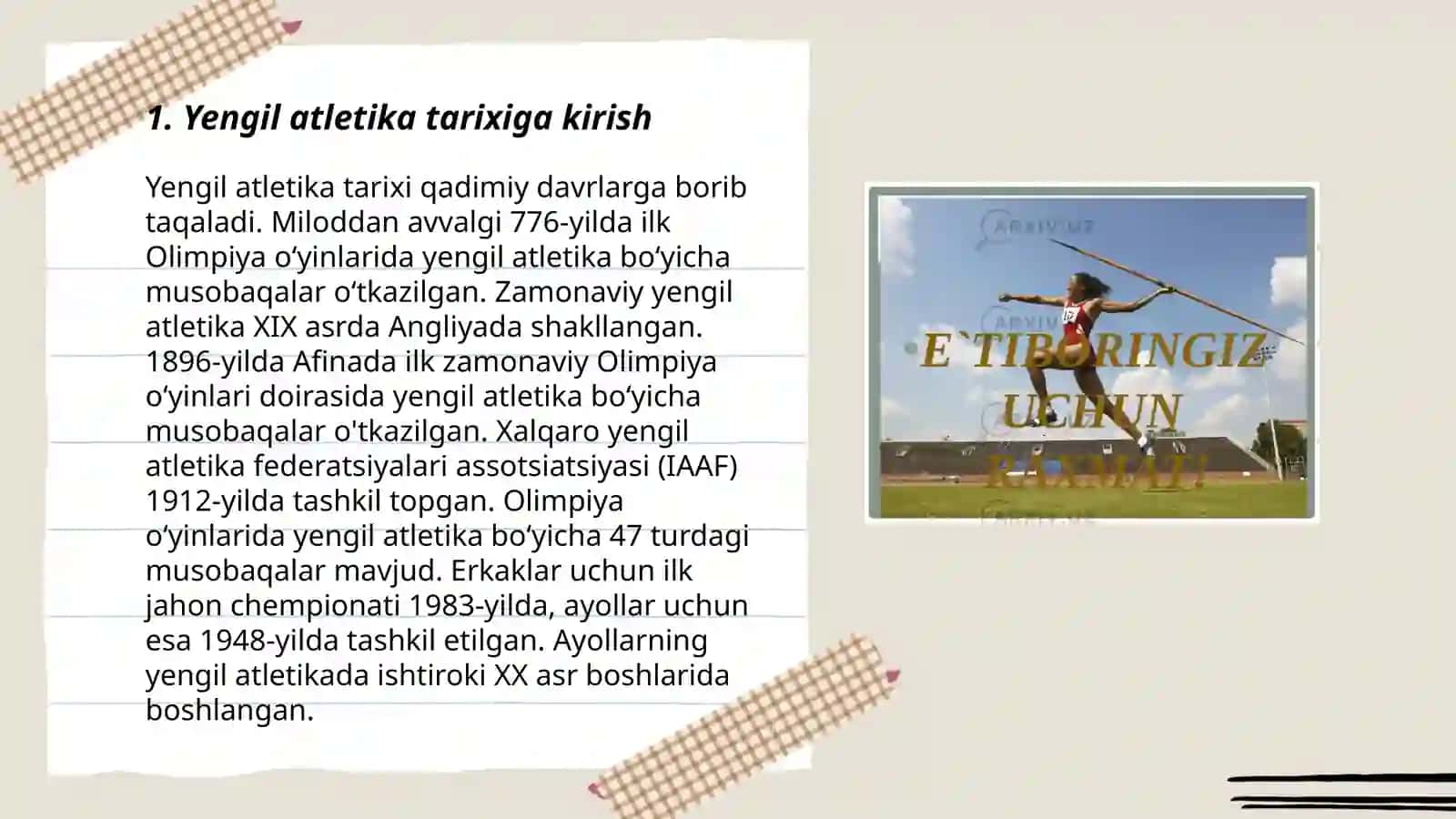 Yengil atletika bilan shuĝillanish va uni òrgatish asoslari 3