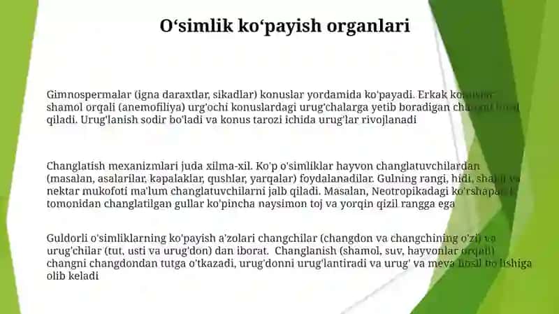Oʻsimliklarning gullashi va changlanishi 3