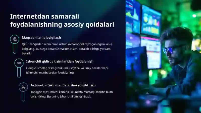 Internetdan samarali foydalanish va axborotning ishonchliligini baholash 3