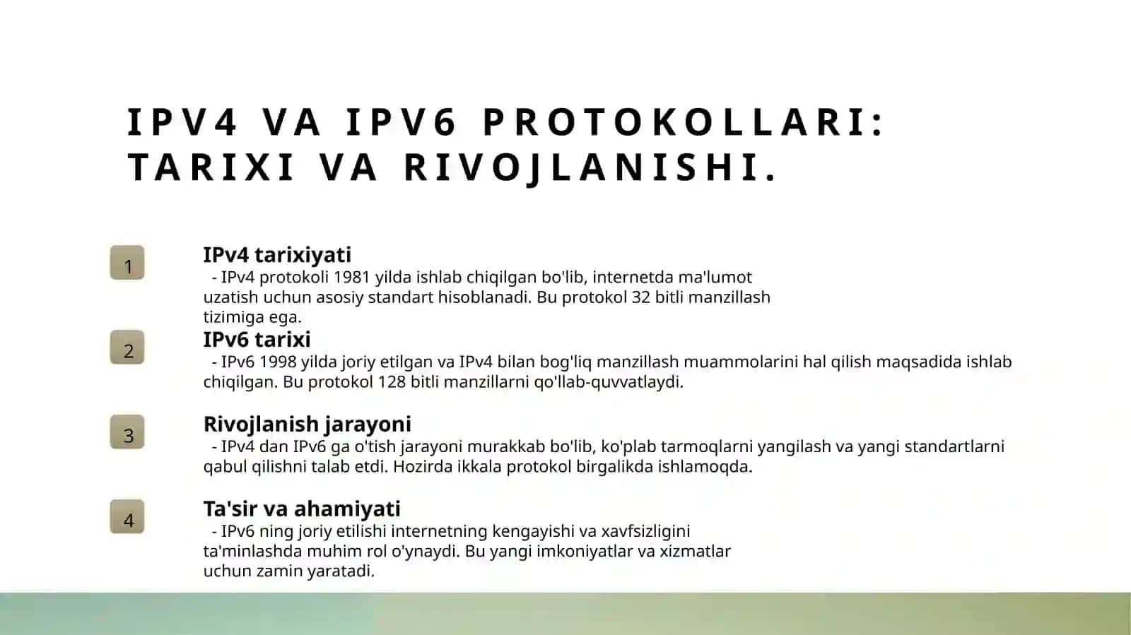 IPv4 va IPv6 protokollari va ularning paket strukturalari 3