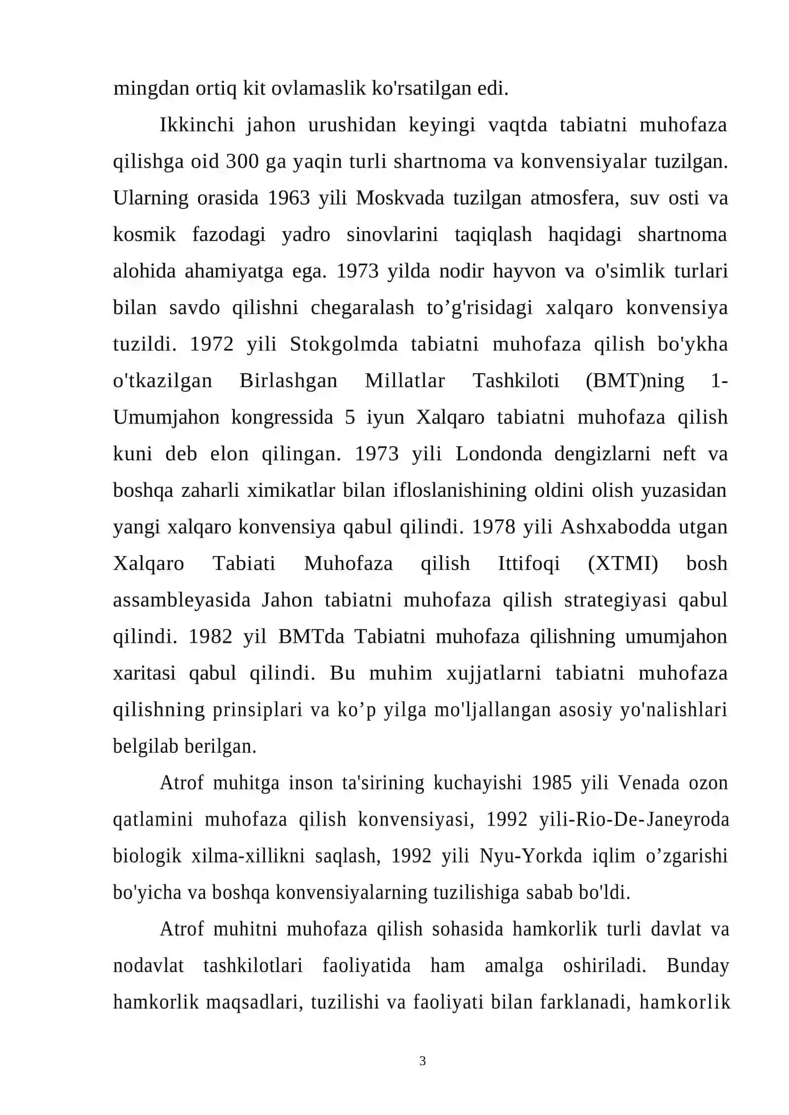Tabiatni muhofaza qilish 3