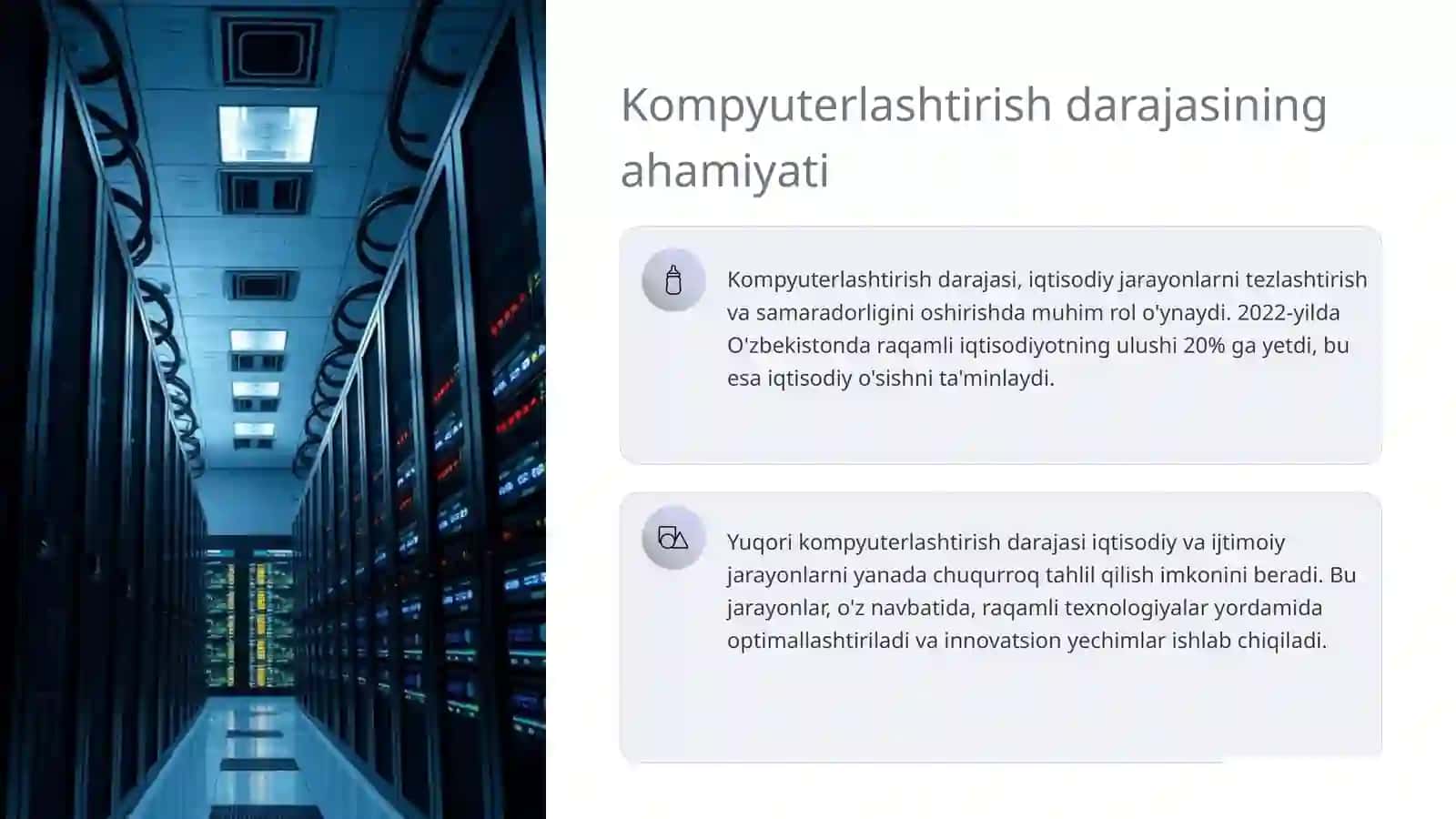 Kompyuterlashtirish darajasi bo'yicha 3
