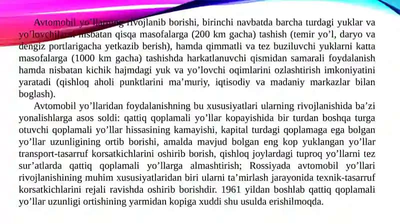Avtomobil yo‘llarining iqtisodiyoti 3
