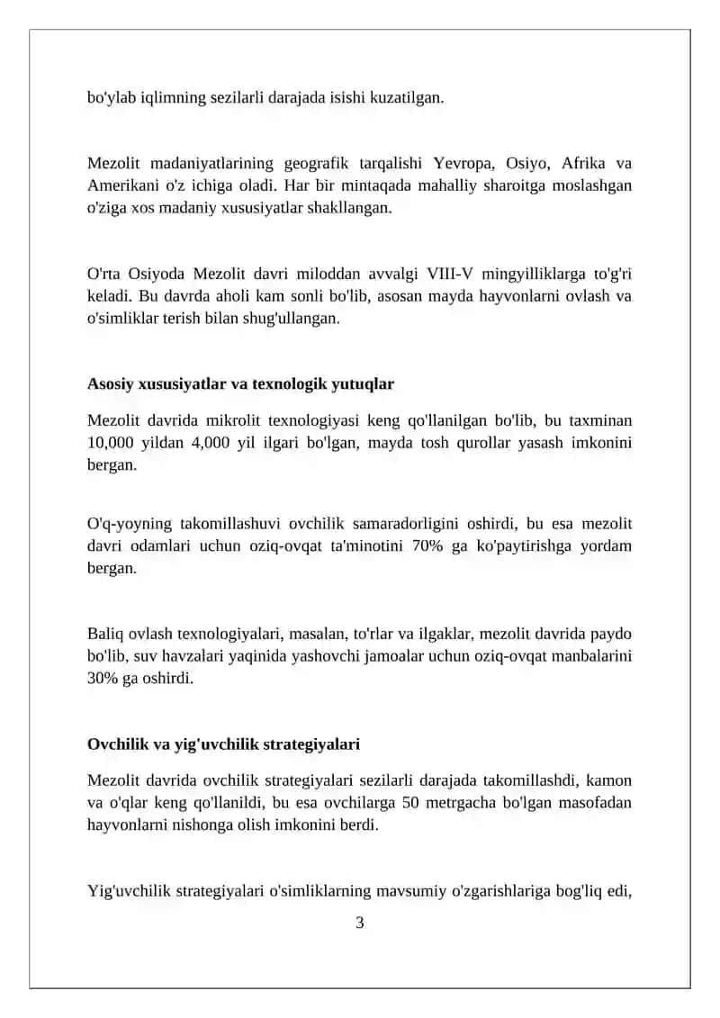 MEZOLIT DAVRI LOKAL MADANIYATLARI 3