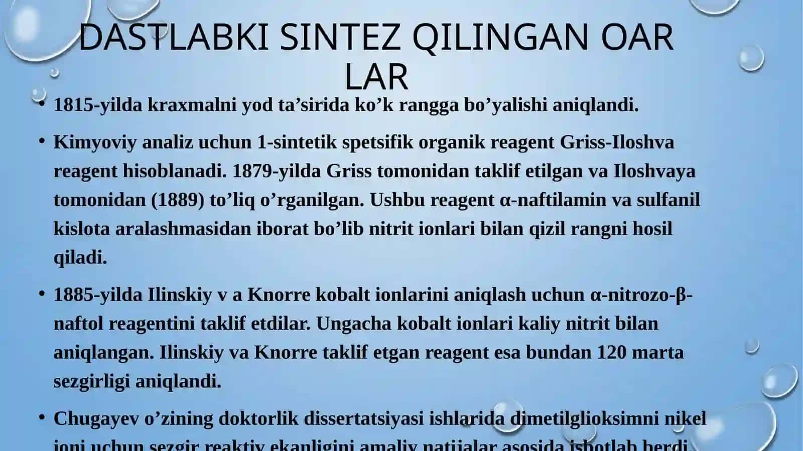 ANALITIK KIMYODA ORGANIK REAGENTLARNING QO’LLANILISHI 3