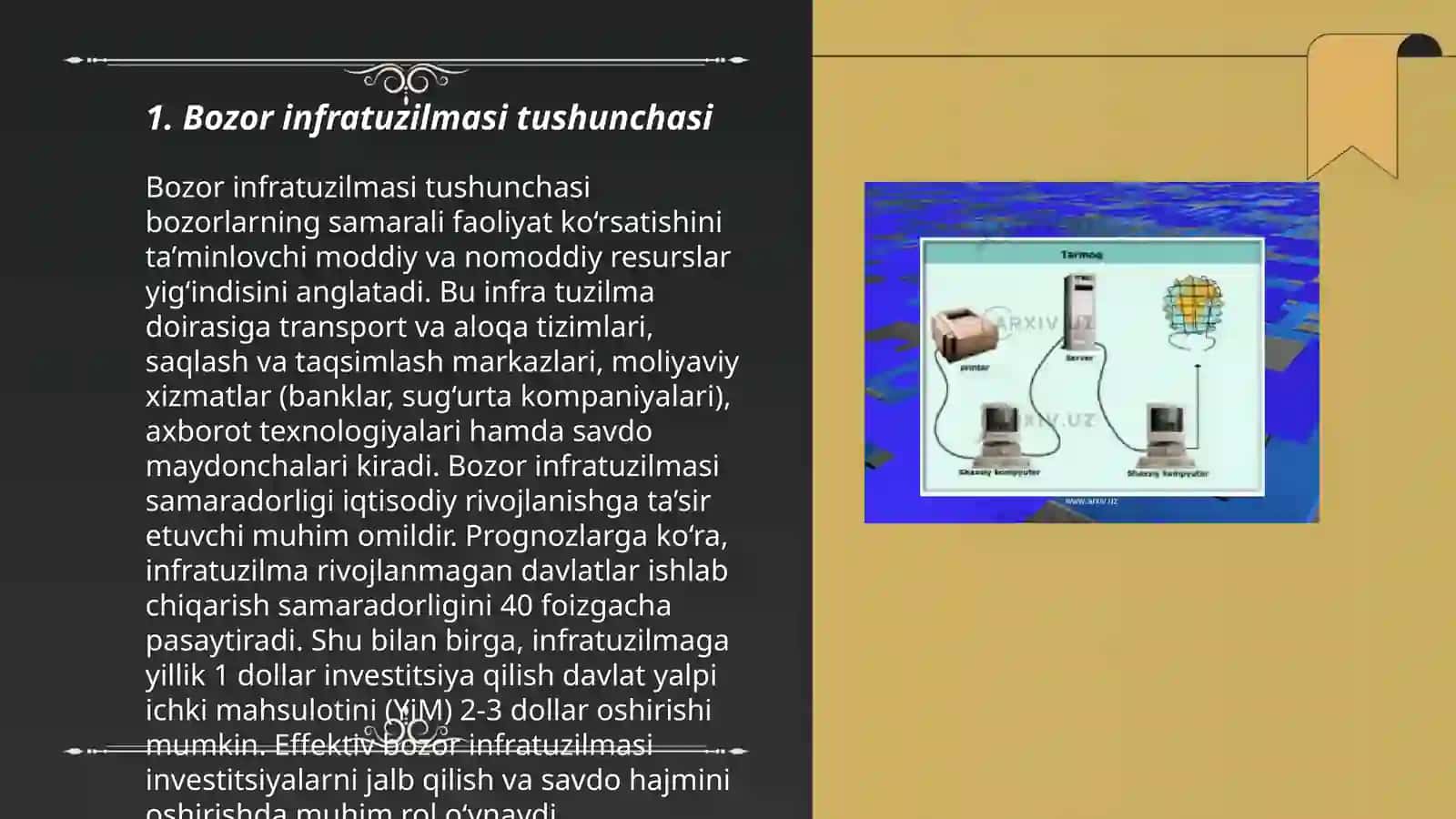 Bozor infra tuzilmasi va uning asosiy unsurlari 3