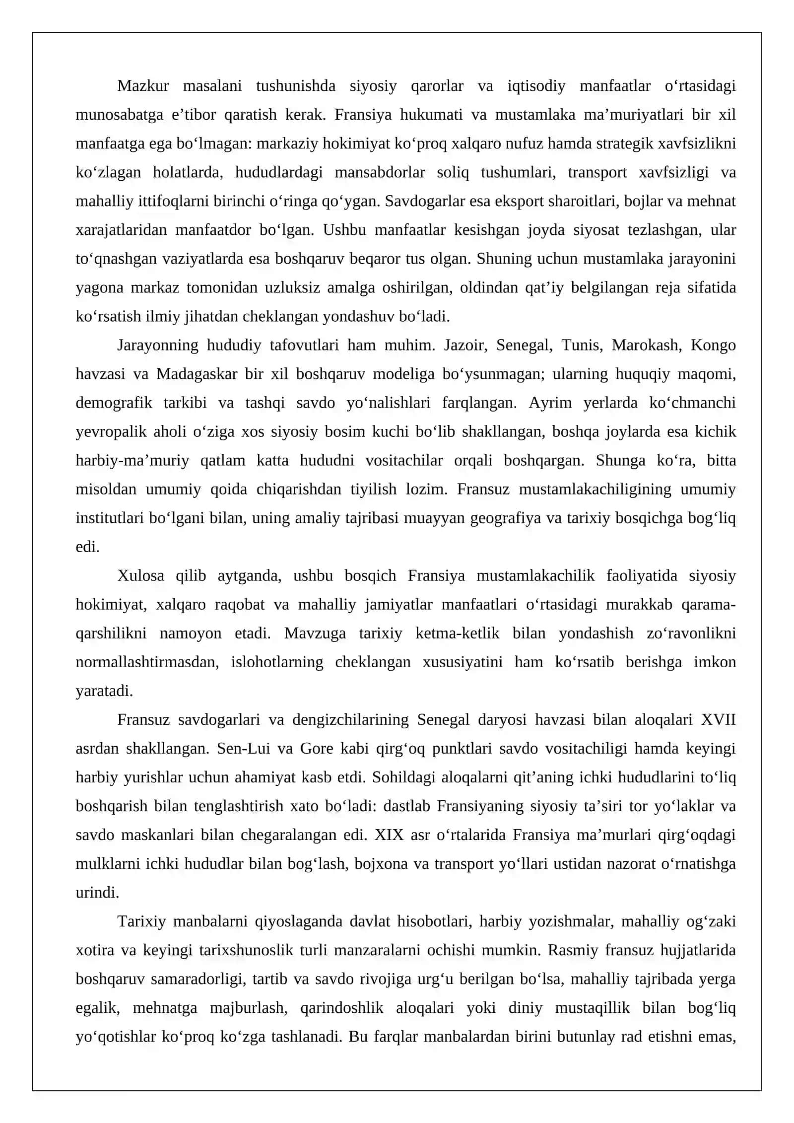 Fransiyaning Afrikadagi mustamlakachilik siyosati 3