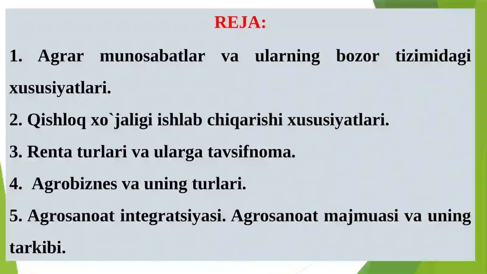 AGRAR MUNOSABATLAR VA AGROBIZNES 3