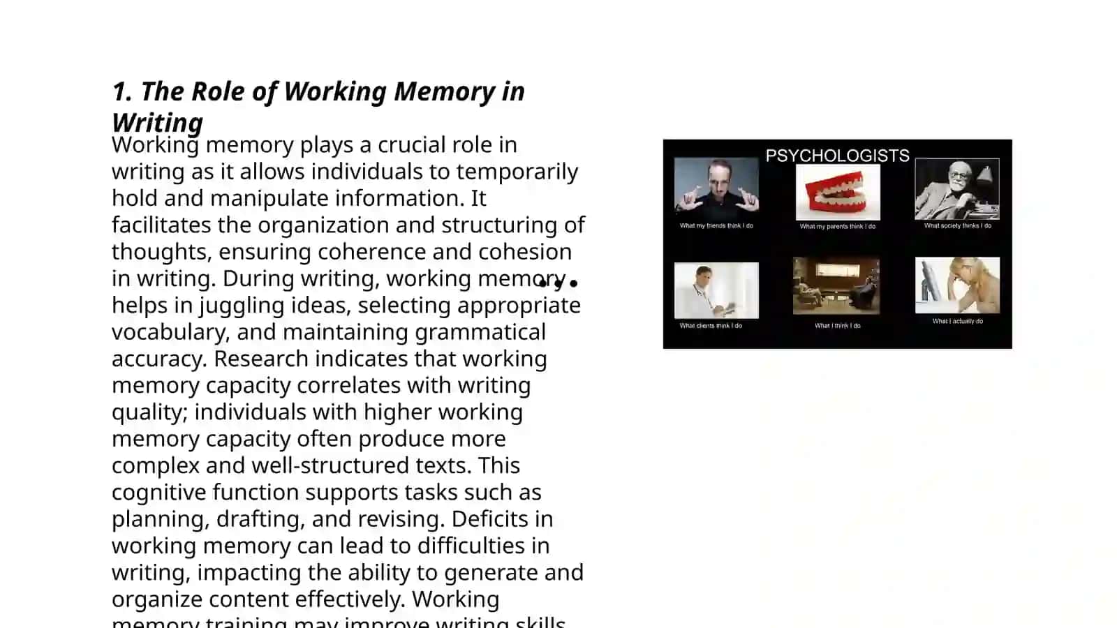 Linguistic and psychological problems of writing 3