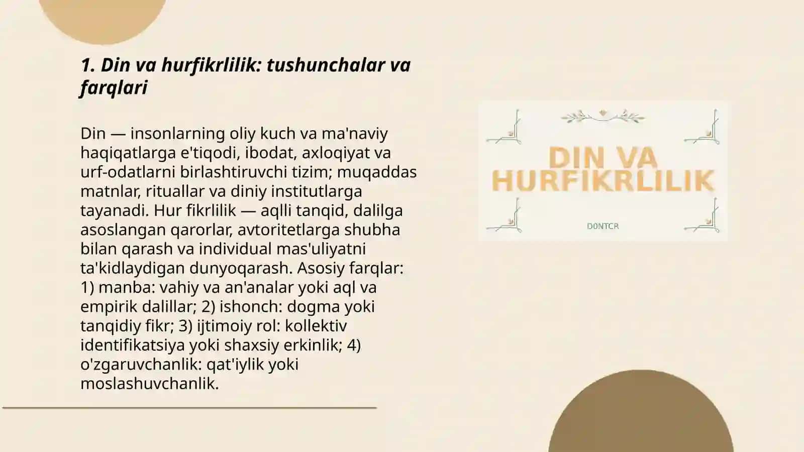 Din va hurfikrlilik 3