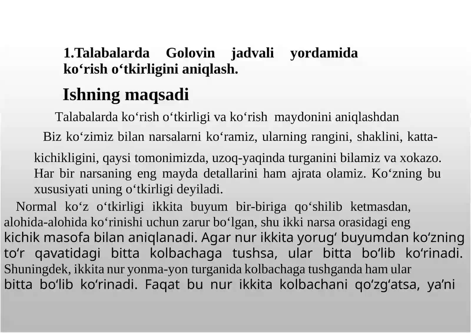 Kо‘rishо‘tkirligianiqlash. Ovqatlanishratsioninituzish 3