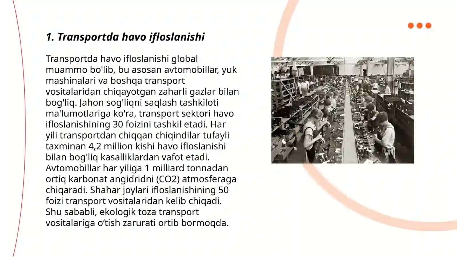 Transport sohasida ekologik muammolar 3