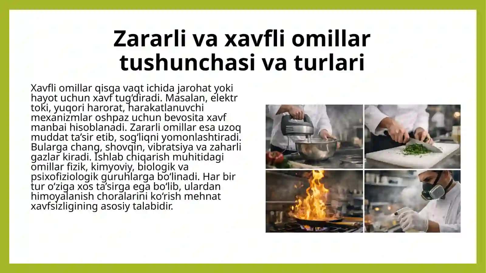 Zararli, xavfli omillardan himoyalanish vositalari. 3