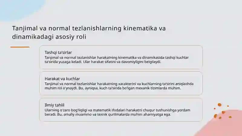 Tangensial va normal tezlanishlar 3