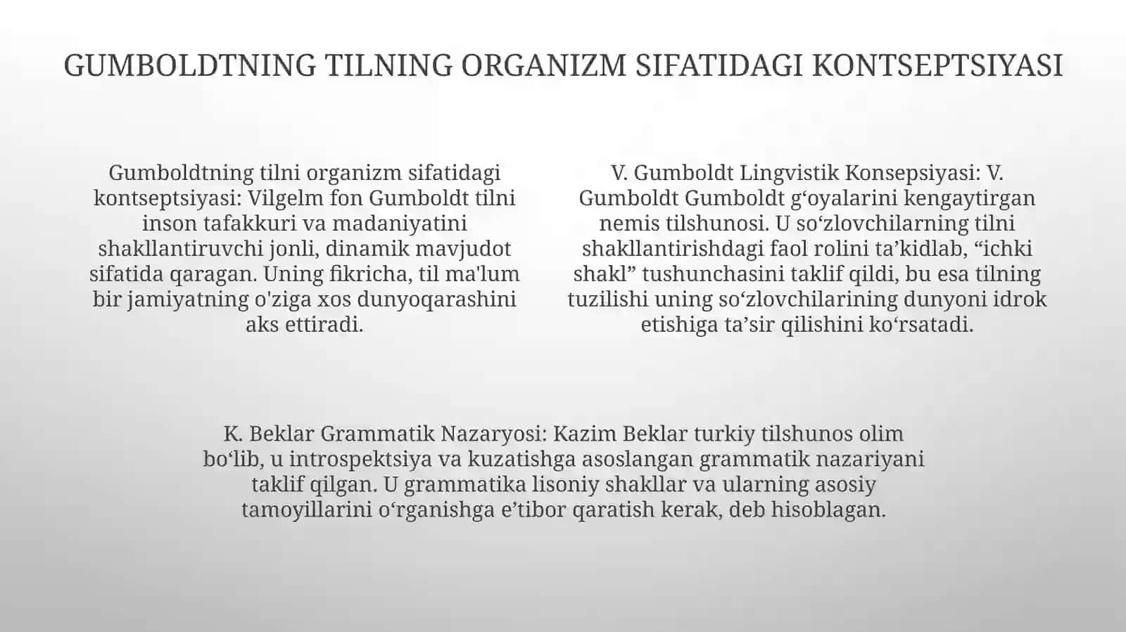 Gumboldtning lingvistik kontseptsiyasi 3