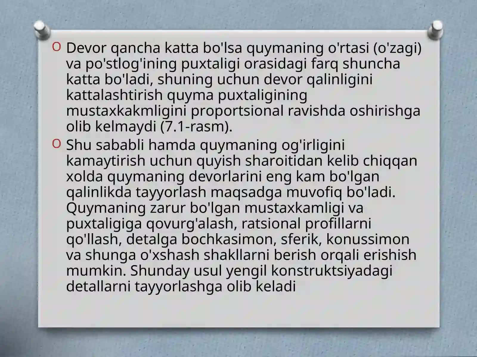 Quyma detallarni loyihalash 3