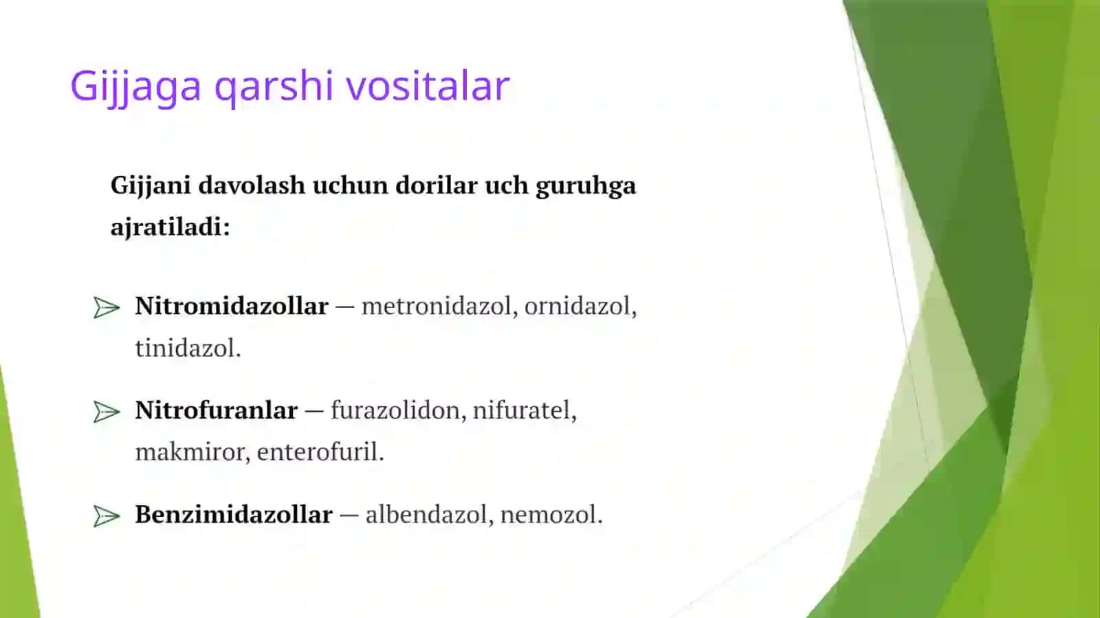 Gijjalarga qarshi vositalar 3