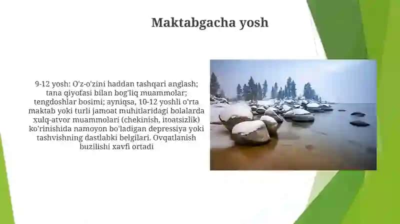 Turli yosh davrlarida pdixogigienik muammolar 3