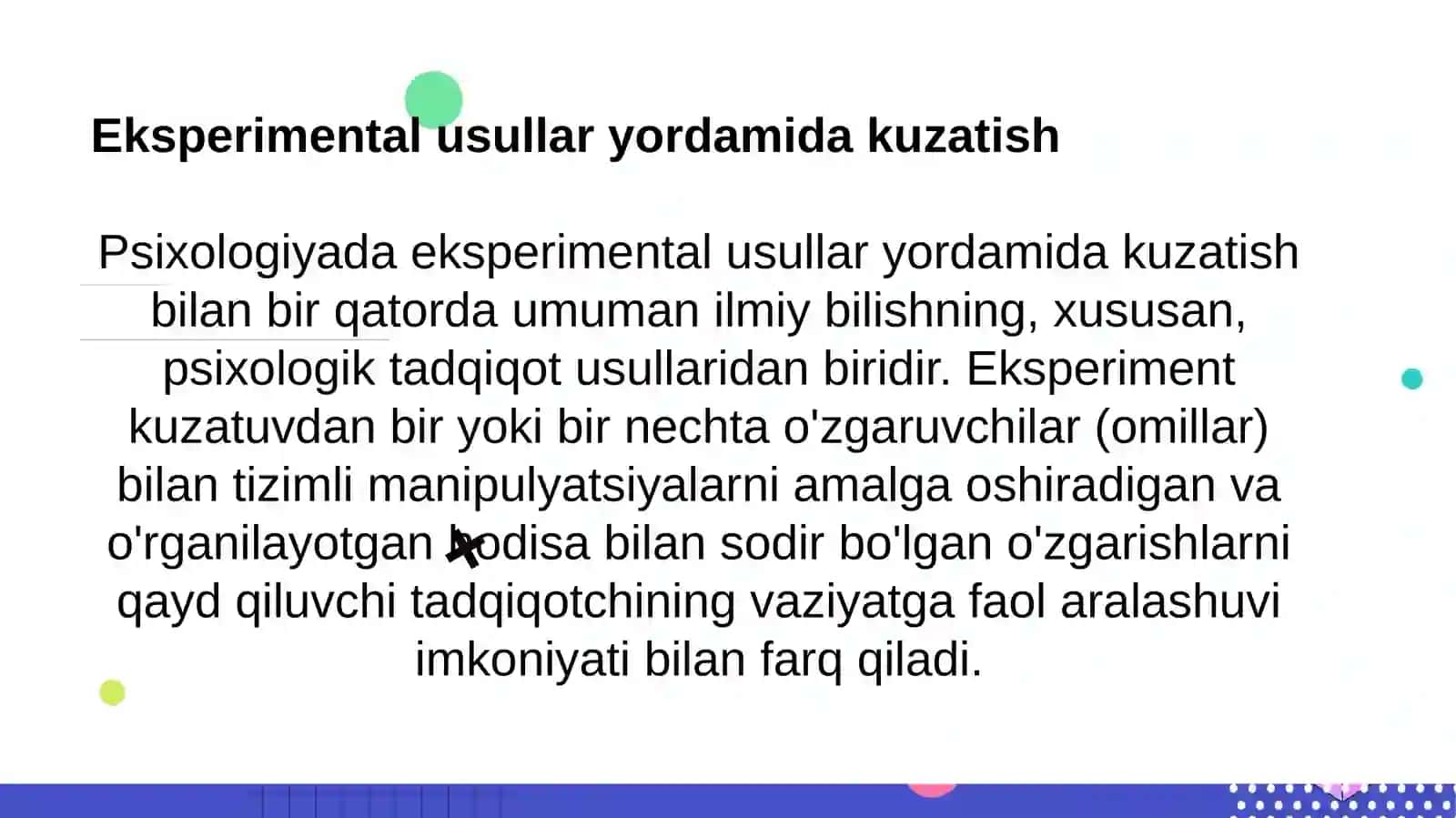 Eksperimental usullar yordamida kuzatish 3