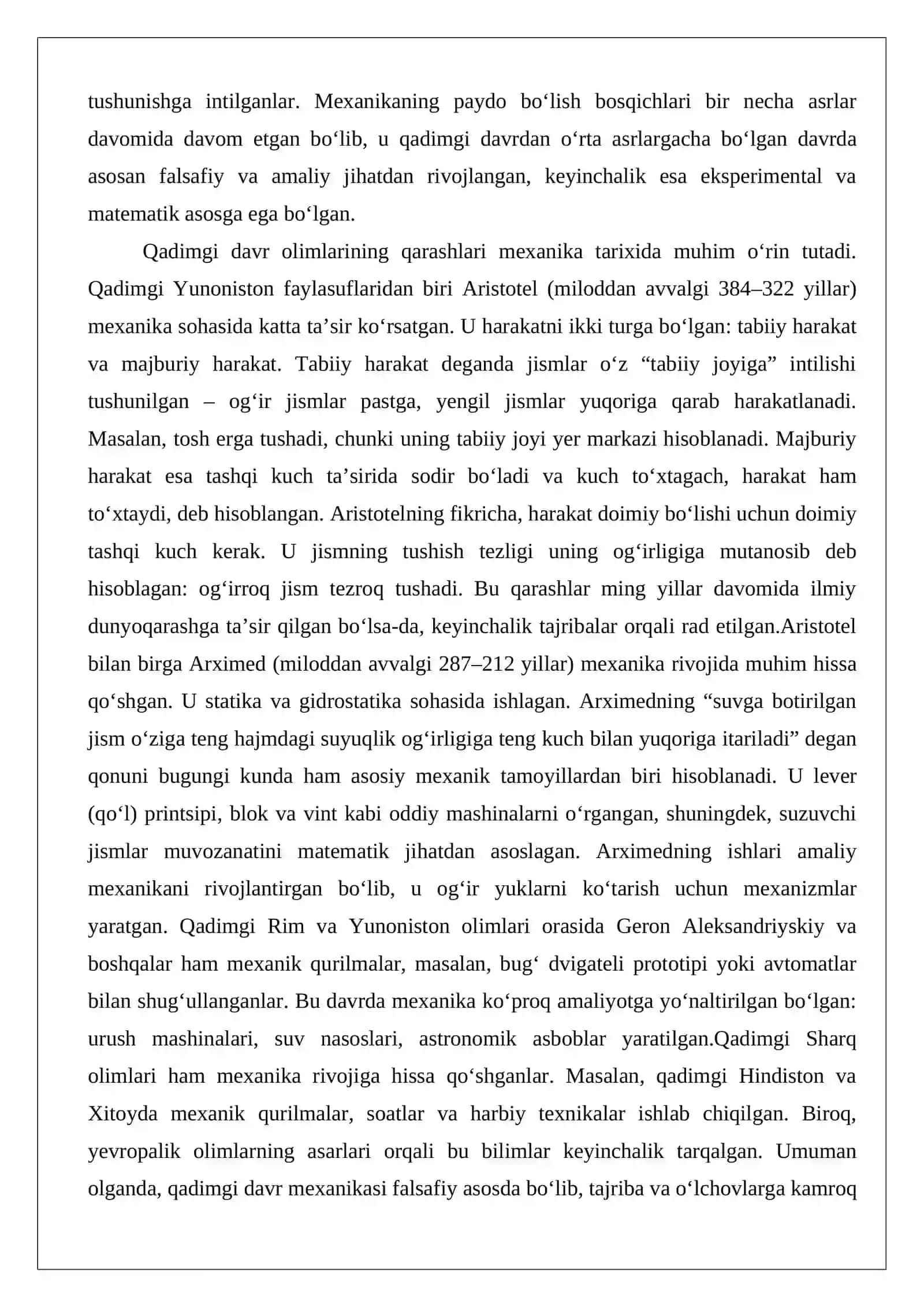 Klassik mexanikaning asosiy aksiomalari 3