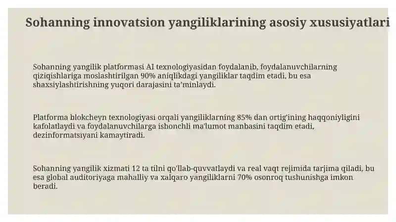Sohaning innovatsion yangiliklari 3
