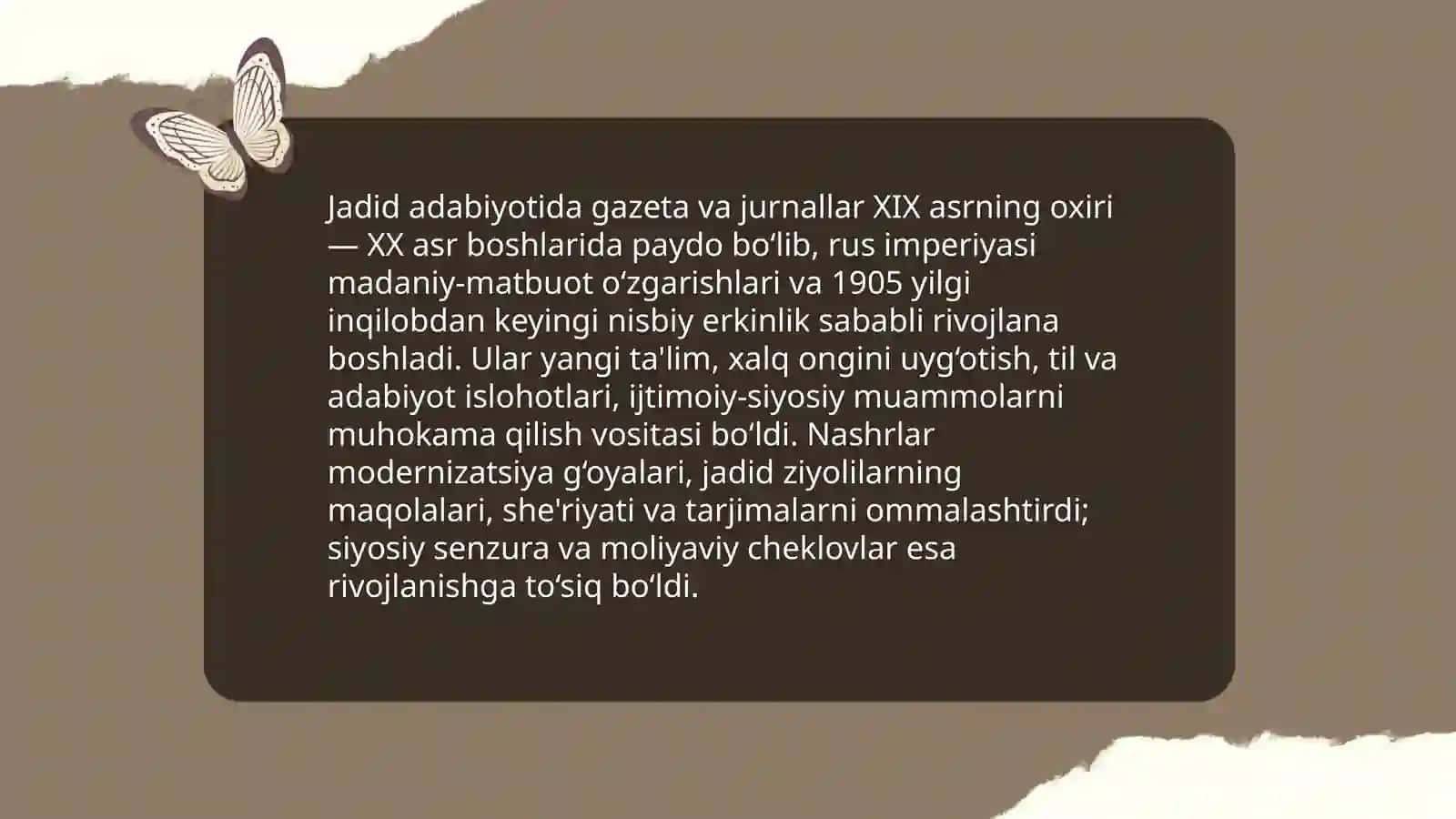 Jadid adabiyotida gazeta va jurnallar faoliyati 3
