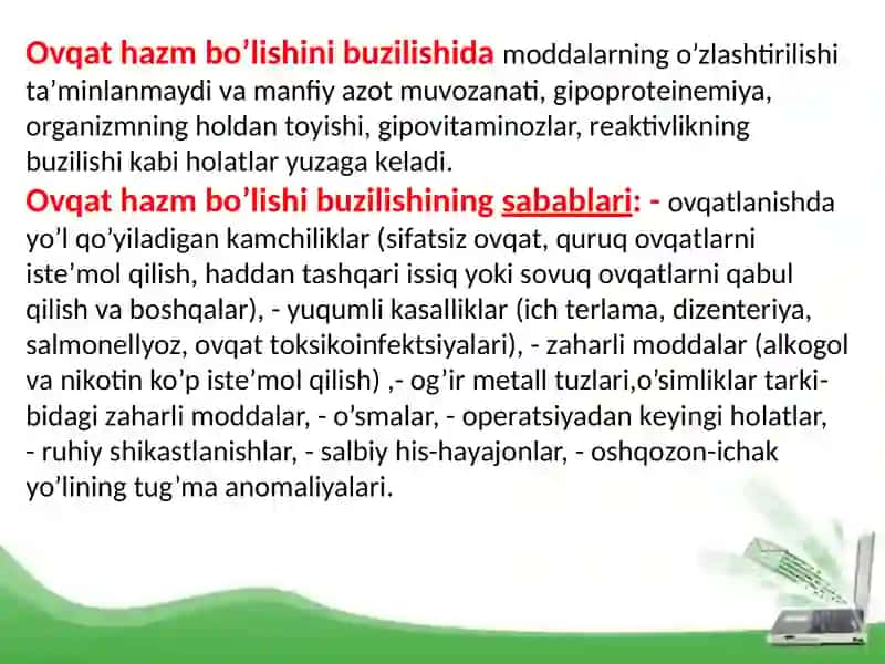 Ovqatlanishning buzilishi, jigarpatalogiyasi, sabablari 3