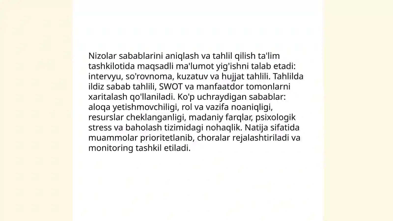 Nizolar sabablarini aniqlash va tahlil qilish 3
