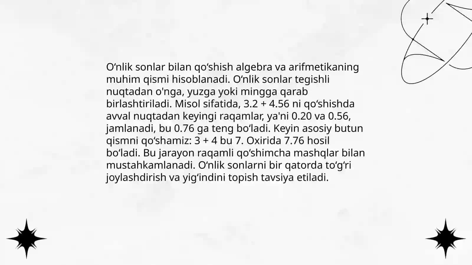 Oʼnlik konsentrida arifmetik amallar bajarish metodikasi 3