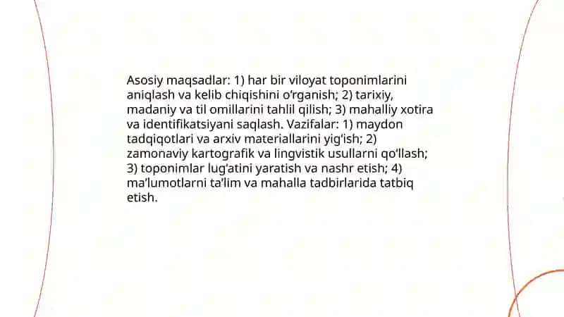 Har bir viloyat toponimlarini mustaqil o'rganish 3