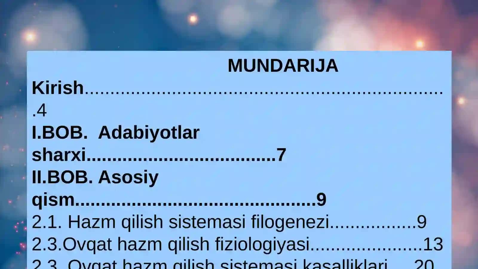 Mamara yimova Marjonaning konspekti 3