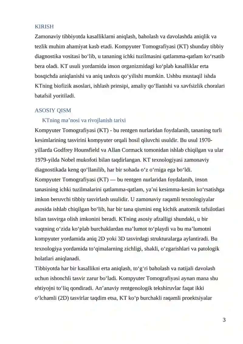Kompyuter Tomografiyasi (KT) 3