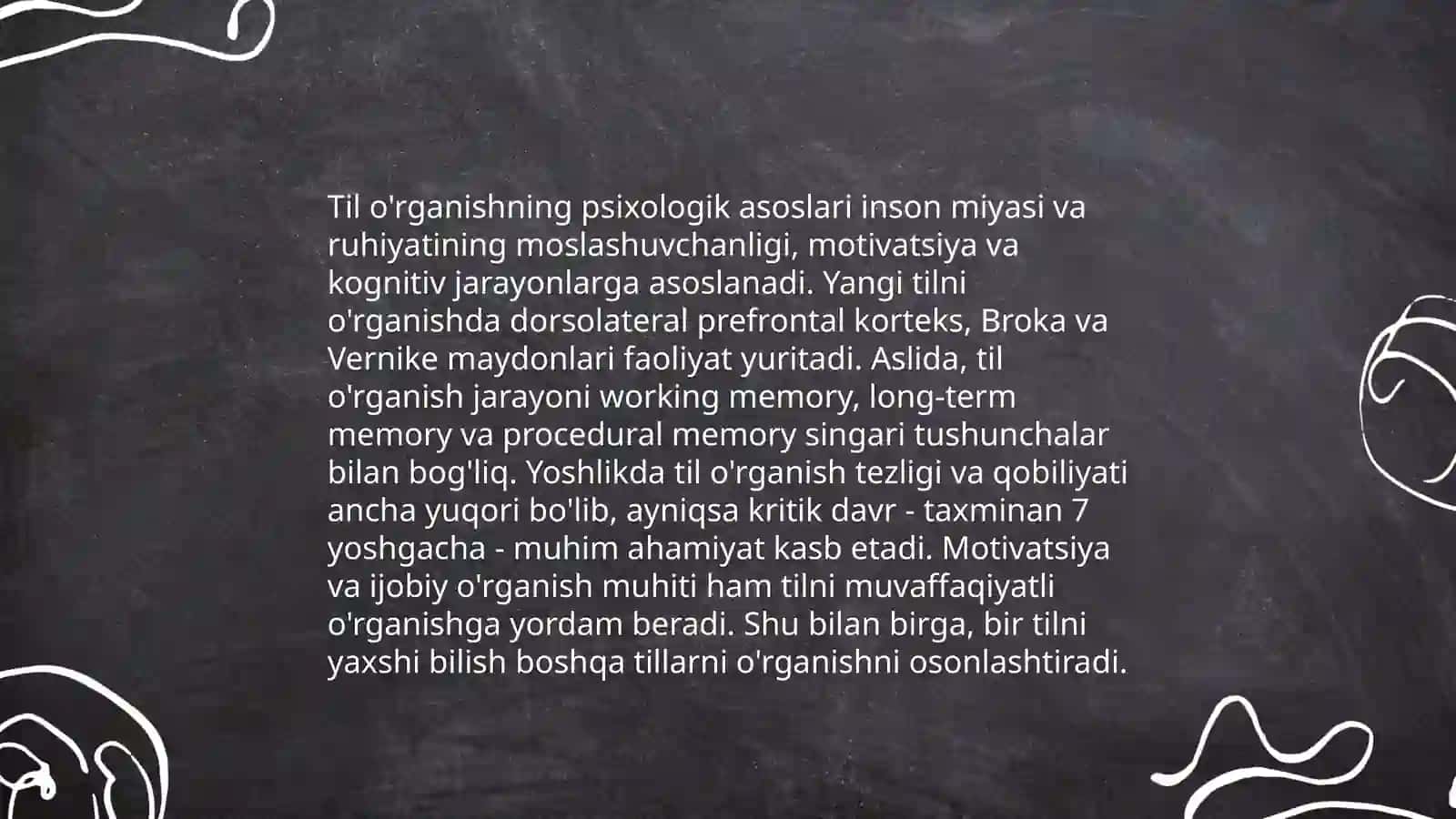 Til o'rganishning psixologik asoslari 3