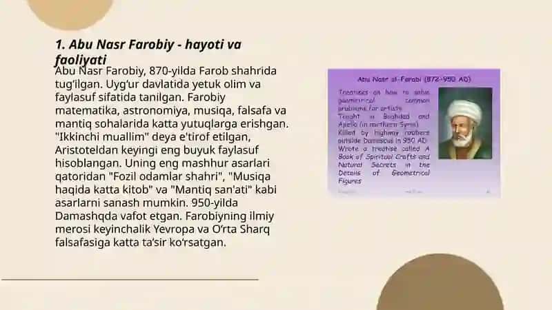 Abu Nasr Farobiy ulug' qomusiy alloma 3