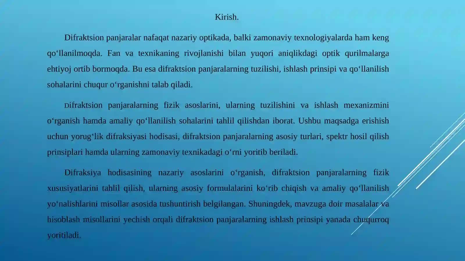 Fizika optika fanidan slayd 3