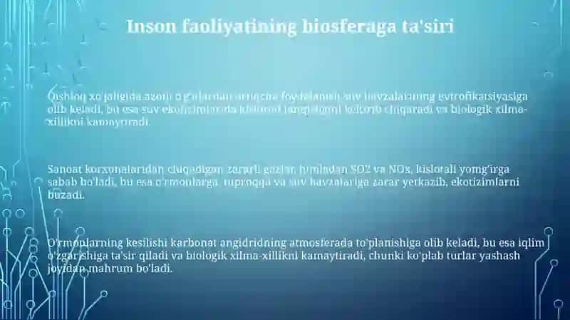 Inson biosfera omili sifatida inson faoliyat biosferaga tasiri 3