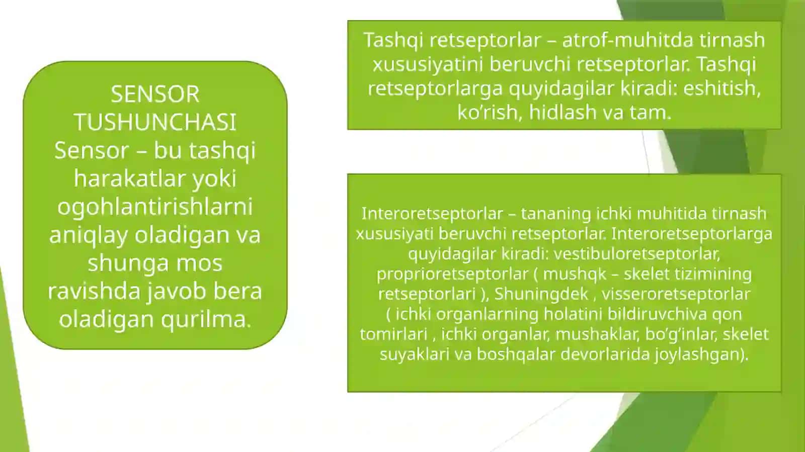SENSOR JARAYONLARDA PSIXOFIZIOLOGIY 3