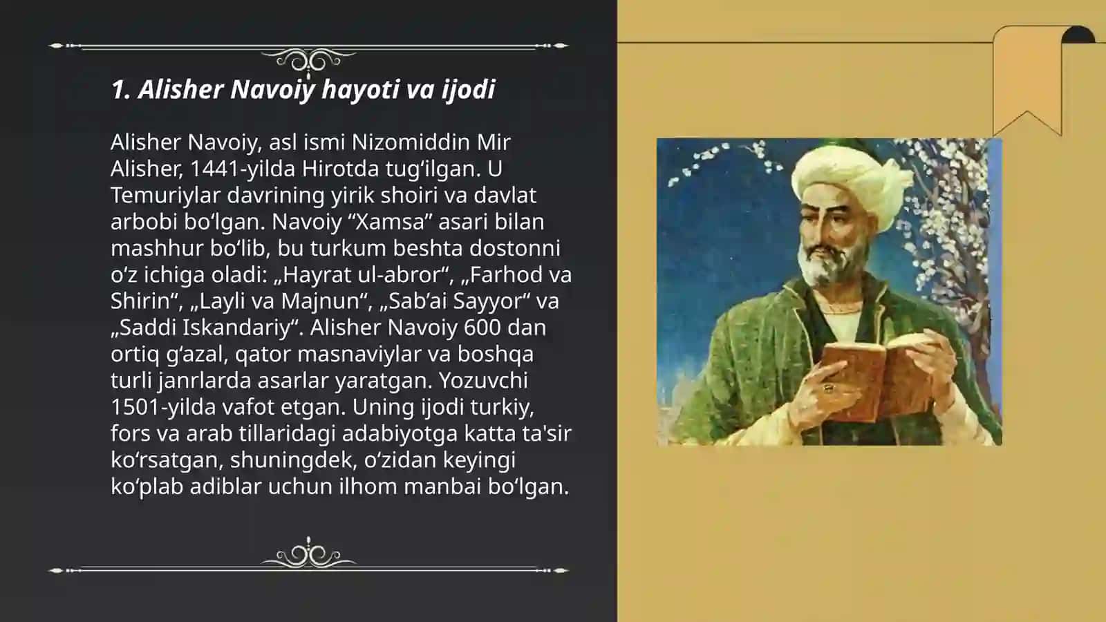 Alisher Navoiyning mezon ul-avzon asari 3