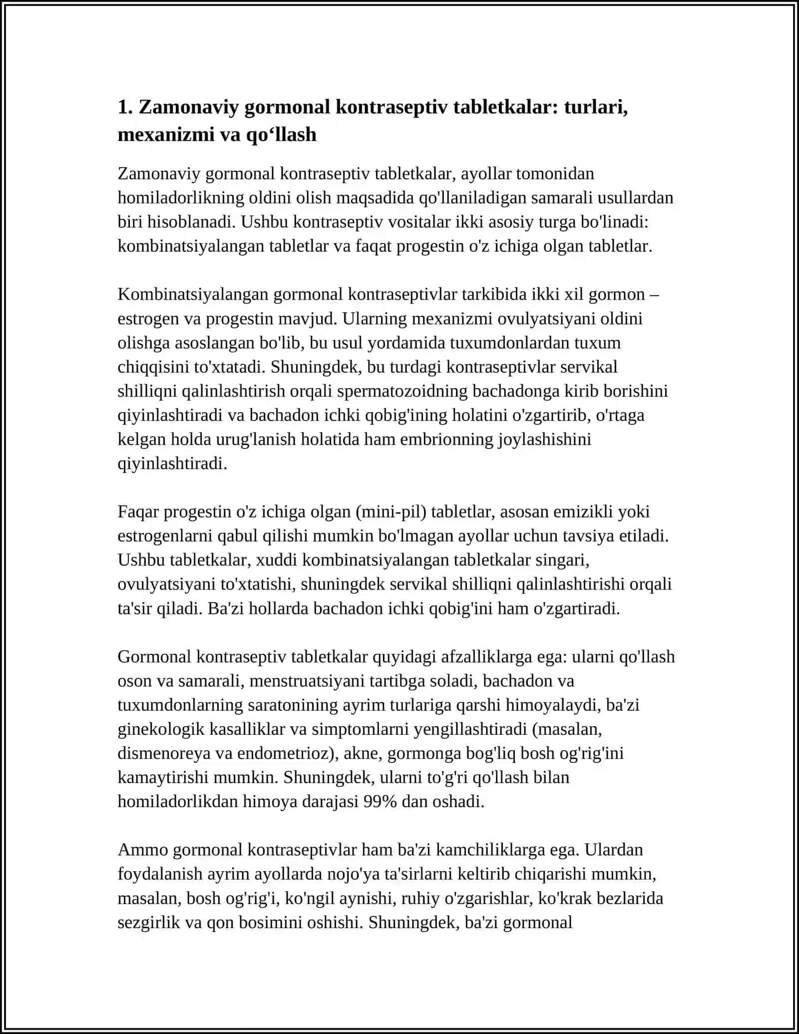 Zamonaviy gormonal kontraseptiv tabletkalar 3