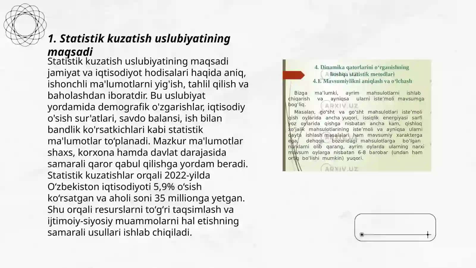 Statistik kuzatish uslubyati 3